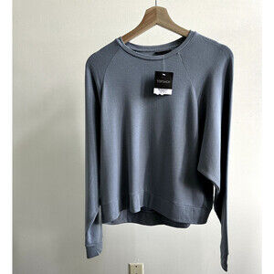 Topshop Soft Raglan Sleeve Sweatshirt Sweater In Light Blue Size 6 US